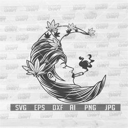 smoking weed moon high | smoking cannabis svg | smoking joint svg | weed svg | cannabis svg | weed cut files | marijuana