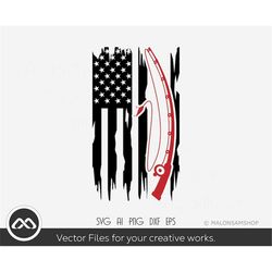 fishing svg distressed american flag - fishing rod svg, fishing svg, fish svg, fisherman svg, png