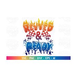 revved and ready svg racing race track dirt bike silhouette print color iron on cut file silhouette cricut cameo downl