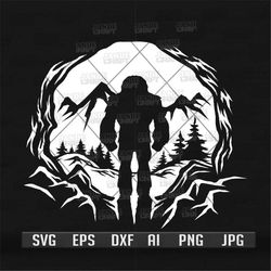 big foot svg | hide and seek cutfile | camping scene clipart | hide champion stencil | camp life shirt png | outdoor dxf