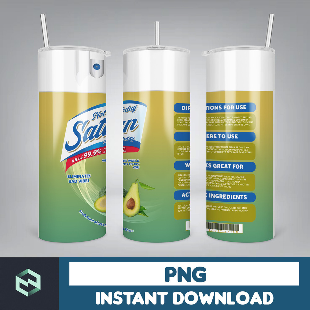 Not today Satan 20oz Tumbler Wrap PNG For Sublimation, Not today Tumbler Sublimation Design, Instant Download (7).jpg