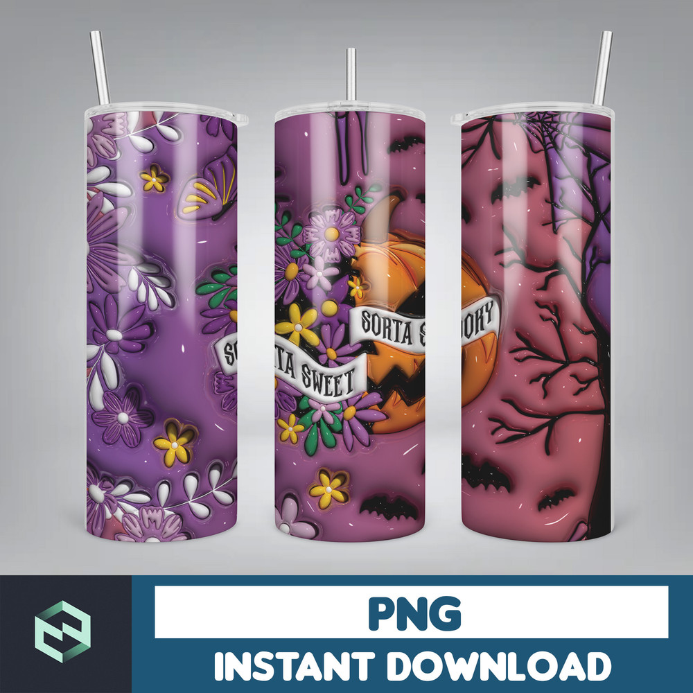 3D Inflated Halloween Hocus Pocus Sanderson Sister Sublimation Tumbler Design Download 20 Oz Digital Tumbler PNG (1).jpg