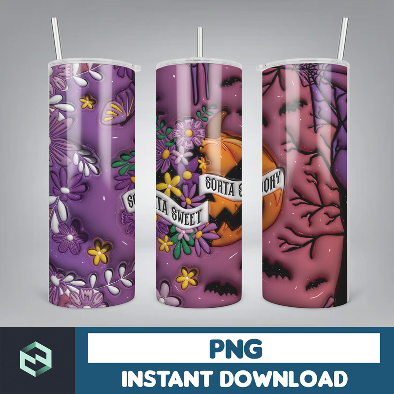 3D Inflated Halloween Hocus Pocus Sanderson Sister Sublimation Tumbler Design Download 20 Oz Digital Tumbler PNG (1).jpg