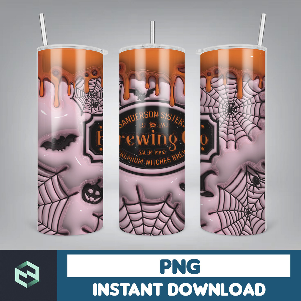 3D Inflated Halloween Hocus Pocus Sanderson Sister Sublimation Tumbler Design Download 20 Oz Digital Tumbler PNG (10).jpg
