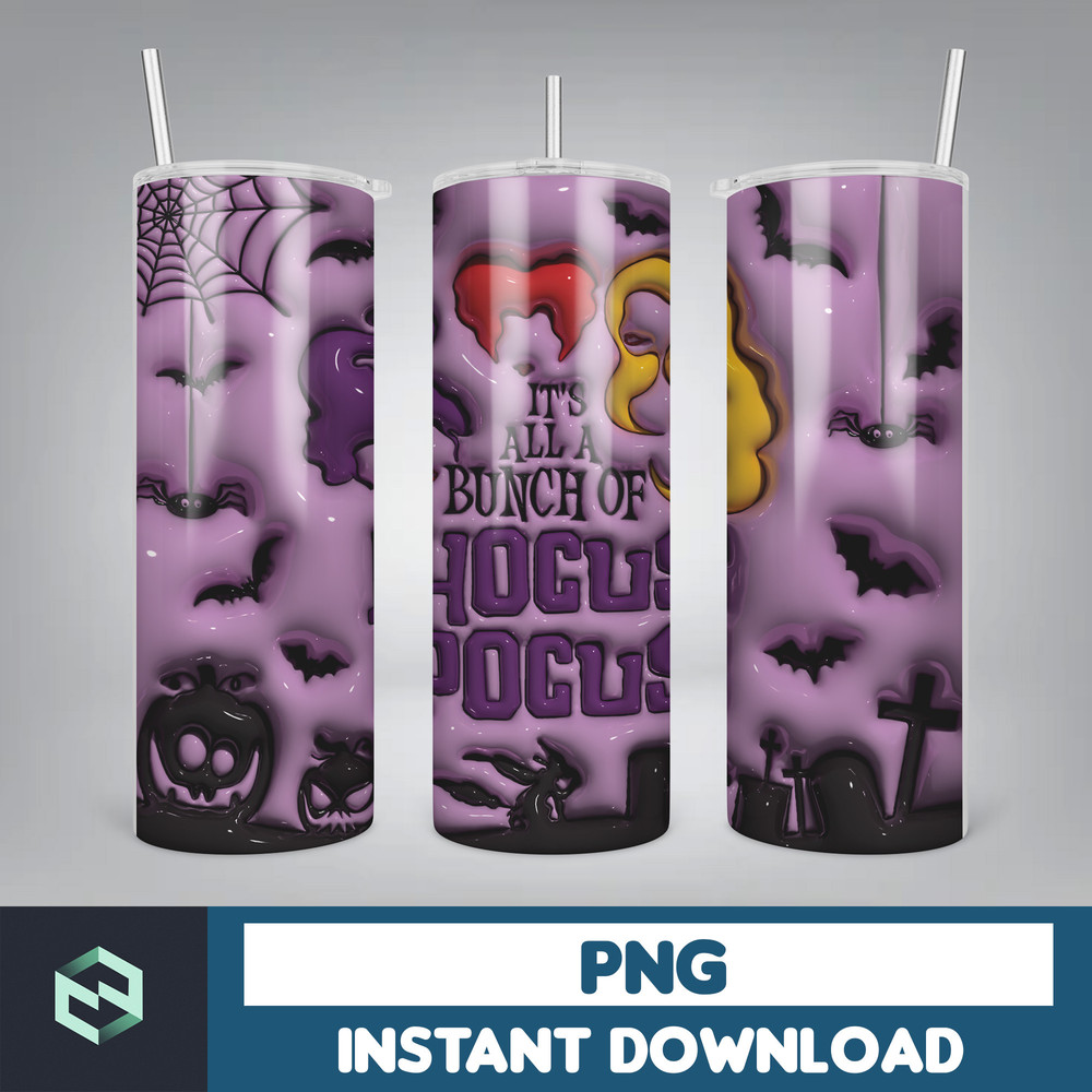 3D Inflated Halloween Hocus Pocus Sanderson Sister Sublimation Tumbler Design Download 20 Oz Digital Tumbler PNG (16).jpg