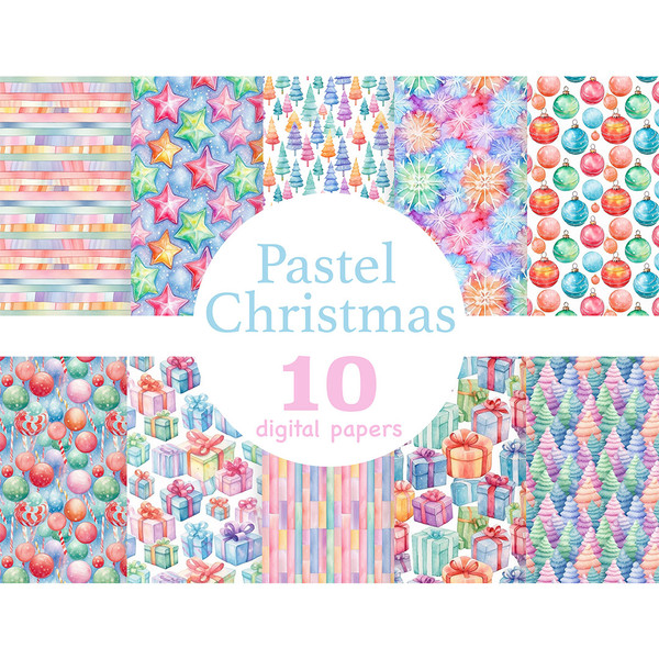 Pastel Christmas Digital Paper, Xmas Seamless Pattern, GlamArtZhanna, Pink Winter Pattern, Pink Christmas Digital Paper, Celebration Paper Bundle, Gift Box Digi
