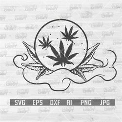 Crystal Ball Weed svg | Mystical Rasta Shirt png | Black Magic Dope Cannabis Stencil | Marijuana Leaf Clipart | 420 Cut