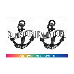 family cruise svg custom family name svg customized anchor svg print decal cut file silhouette cricut cameo instant down