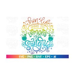 when life hands you lemons make sangria svg summer beach tropical print cut file silhouette cricut studio download vecto