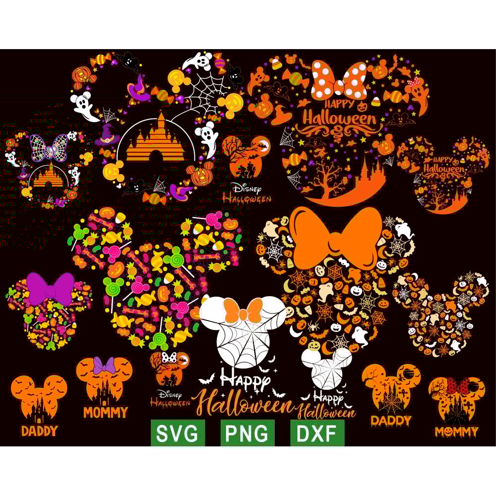 Minnie Mickey Halloween Svg Bundle, Holloween Disney Svg Png
