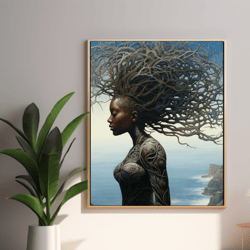 sister roots framed oil painting