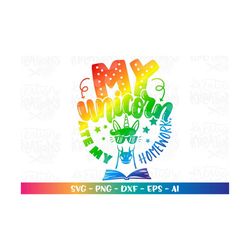 my unicorn ate my homework svg unicorn svg students school funny print cut files cricut silhouette instant download vec