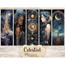 Celestial Bookmarks | Star And Moon Printable