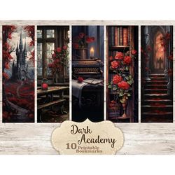 Dark Academy Bookmarks | Gothic Printable Paper