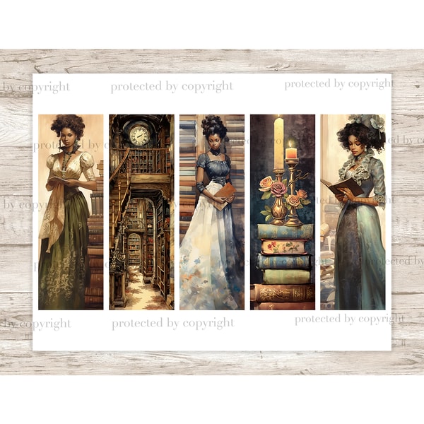 Victorian Library Bookmarks Bundle Printable Bookmarks Set Inspire