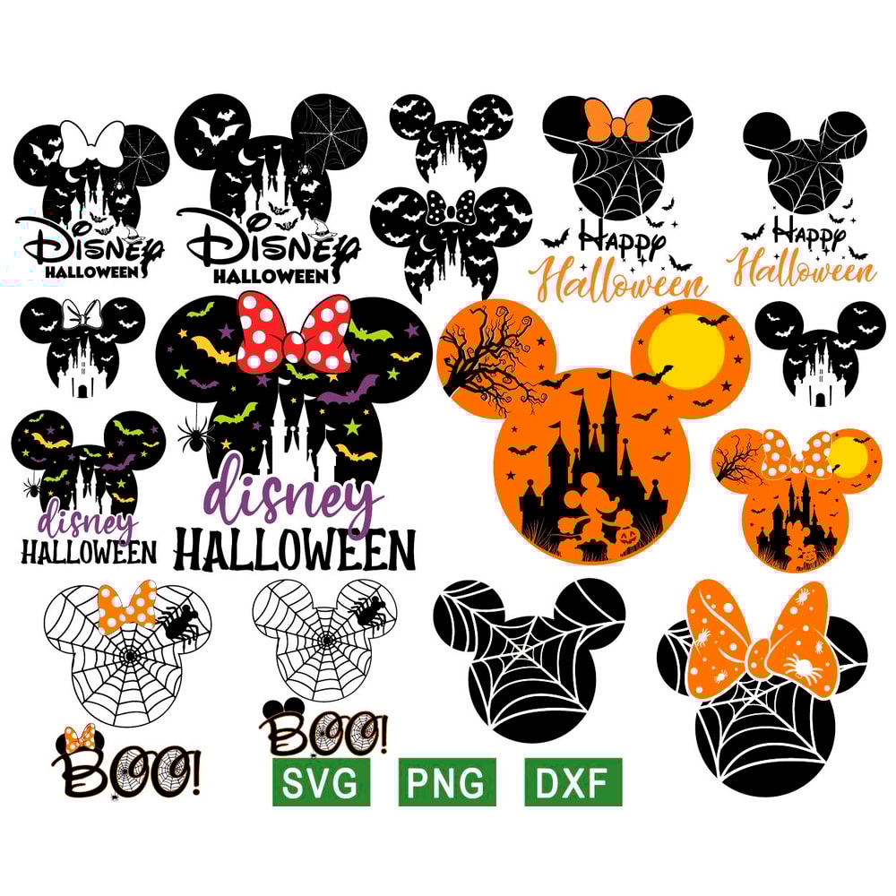Minnie Mickey Halloween Silhouette Svg Bundle