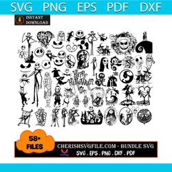 jack skellington halloween bundle svg, 58 files jack skellington svg