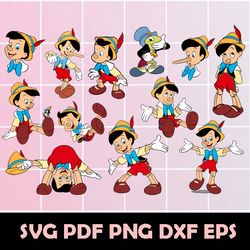Pinocchio Svg, Pinocchio  Clipart, Pinocchio  Png, Pinocchio  Eps, Pinocchio  Dxf, Pinocchio Scrapbook, Pinocchio