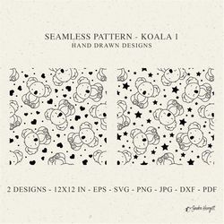 koala seamless pattern svg dxf png jpg baby animal cricut background plotter file wallpaper clipart cute vinyl cut file
