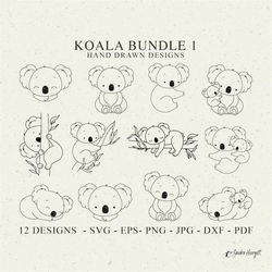 baby koala plotter file svg dxf png jpg australian animal cricut silhouette cute clipart vinyl laser cut file diy stenci