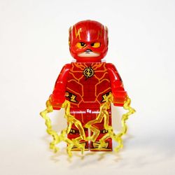 The Flash 2023 Yellow Lightning Superhero Minifigure Compatible with Lego