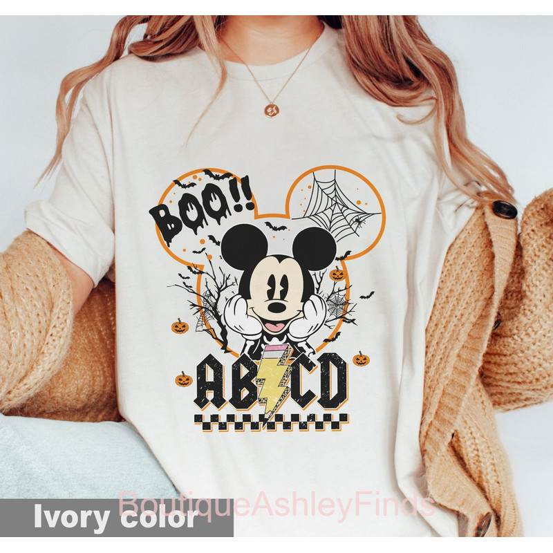 Abcd Teacher Disney Halloween Comfort Colors Shirt, Kindergarten Teacher Shirt, Back To School Shirt, Elementary School Shirt, Halloween Tee - 1.jpg