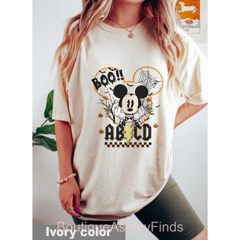 Abcd Teacher Disney Halloween Comfort Colors Shirt, Kindergarten Teacher Shirt, Back To School Shirt, Elementary School Shirt, Halloween Tee - 5.jpg