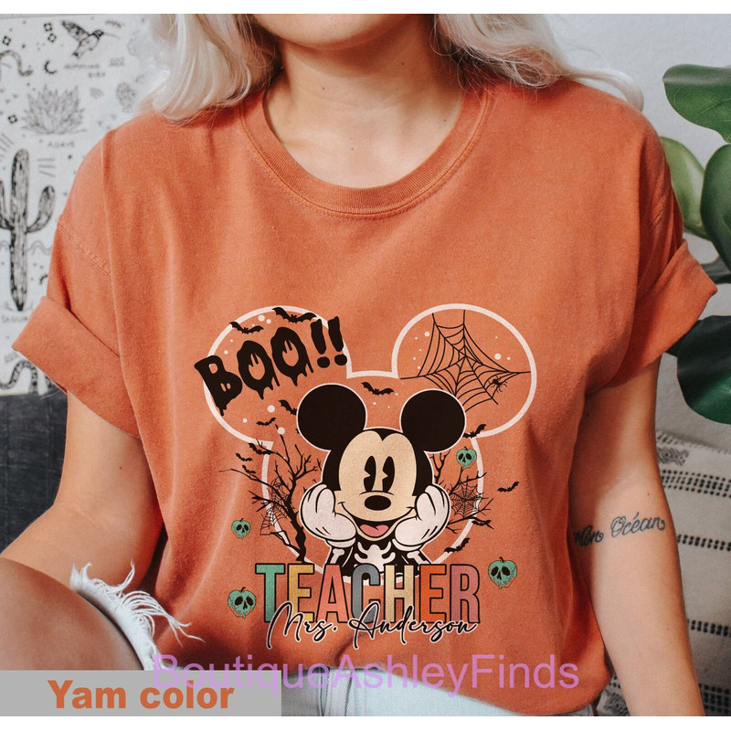 Custom Teacher Halloween Comfort Shirt, Teacher Team Shirts, Personalized School Tshirt, Teacher Gift, Customized Name Teacher Shirt - 6.jpg