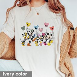 disney characters halloween skeleton comfy colors shirt, disney mickey minnie friends tee, mickey ears, disney hallowee