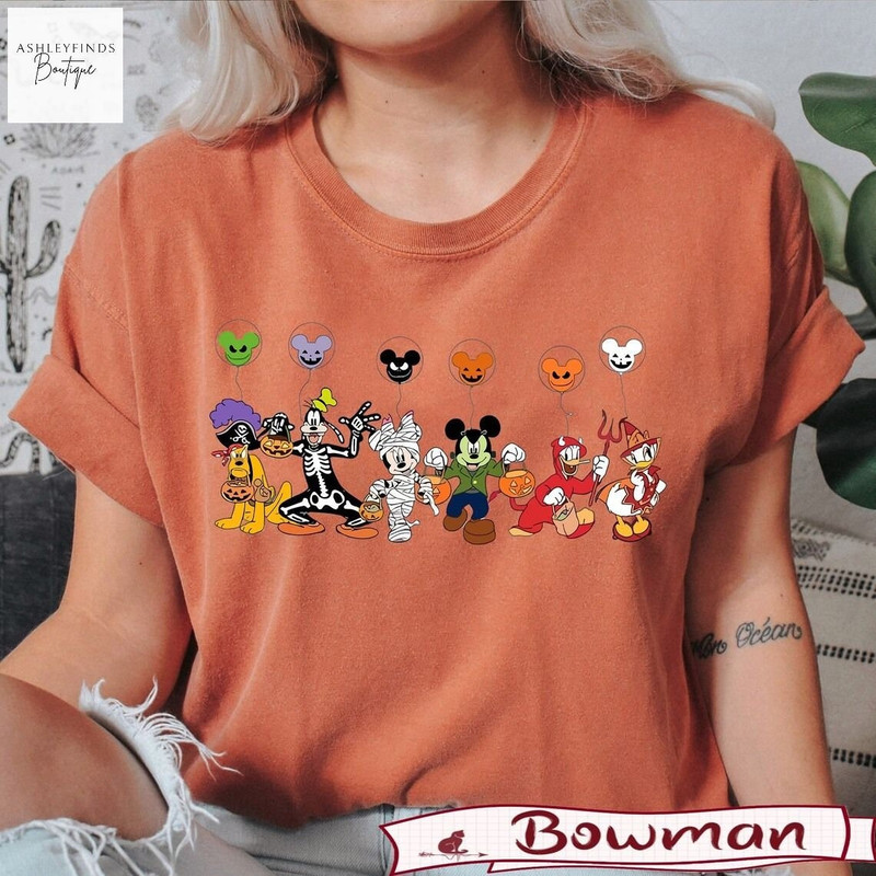 Disney Characters Halloween Skeleton Comfy Colors Shirt,Disney Halloween Matching Shirt,Disney Mickey Minnie & Friends Tee,Mickey ears - 6.jpg