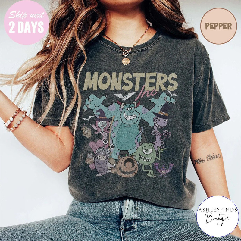 Disney Monster Inc Halloween Shirt, Vintage Monster Halloween Shirt, Retro Monster Halloween Tee, Animation Fan Top Shirt, Cartoon Party Tee - 1.jpg