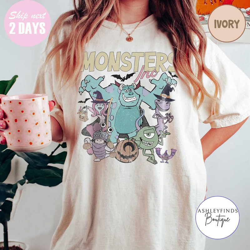 Disney Monster Inc Halloween Shirt, Vintage Monster Halloween Shirt, Retro Monster Halloween Tee, Animation Fan Top Shirt, Cartoon Party Tee - 2.jpg