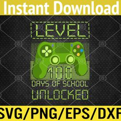 video gamer student 100th day 100 days of school teacher svg, eps, png, dxf, digital download