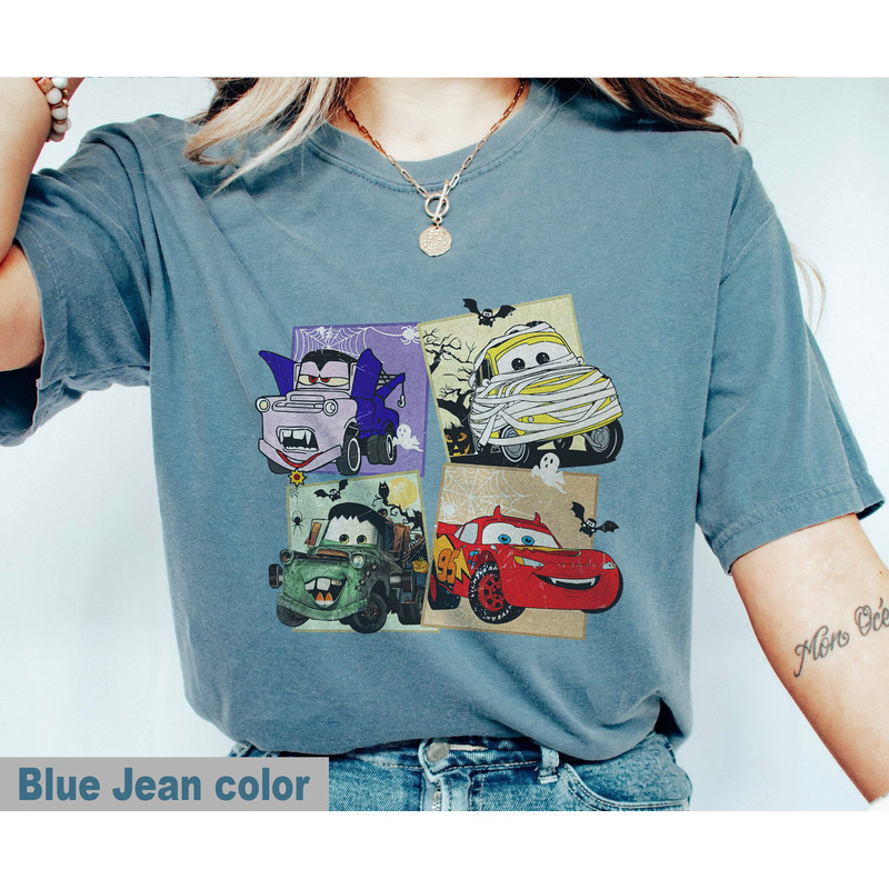Funny Disney Pixar Cars Halloween Comfort Colors Shirt, Lightning Mcqueen Shirt, Matter Shirt, Cars Character Halloween, Disney Family - 4.jpg