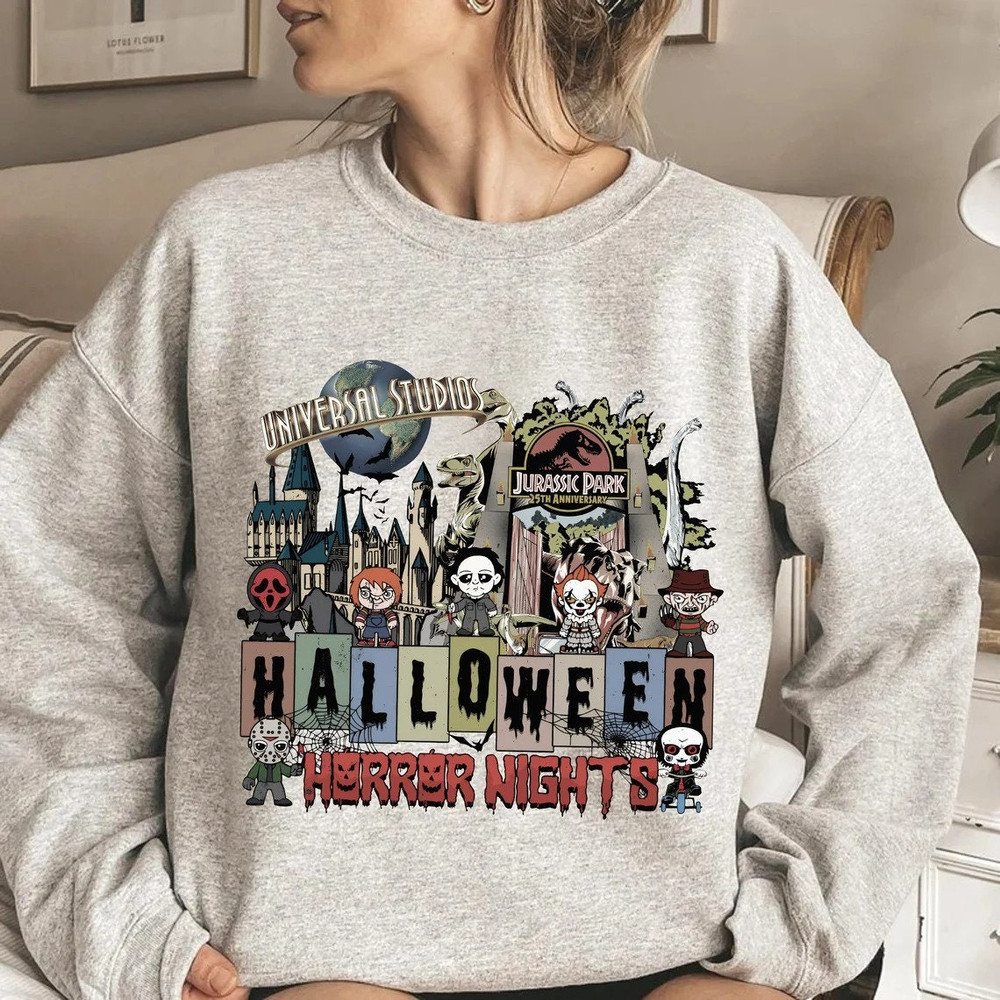 Halloween Horror Nights Universal Studios Comfort Color Shirt, Halloween Horror Characters Sweatshirt, Scary movie Shirt, Universal Studios - 4.jpg