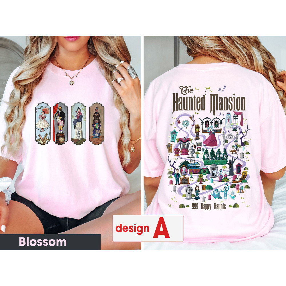 Haunted Mansion Shirt, The Haunted Mansion Map Comfort Color Shirt, Stretching Room Shirt, Disneyland Trip Tee, Retro Disney Halloween Shirt - 1.jpg