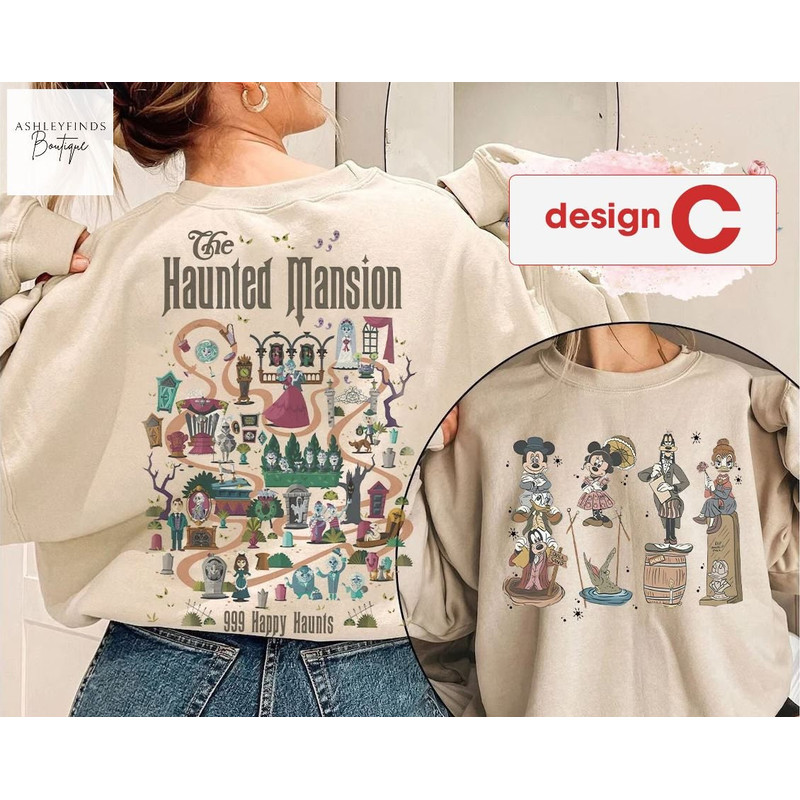 Haunted Mansion Shirt, The Haunted Mansion Map Comfort Color Shirt, Stretching Room Shirt, Disneyland Trip Tee, Retro Disney Halloween Shirt - 3.jpg