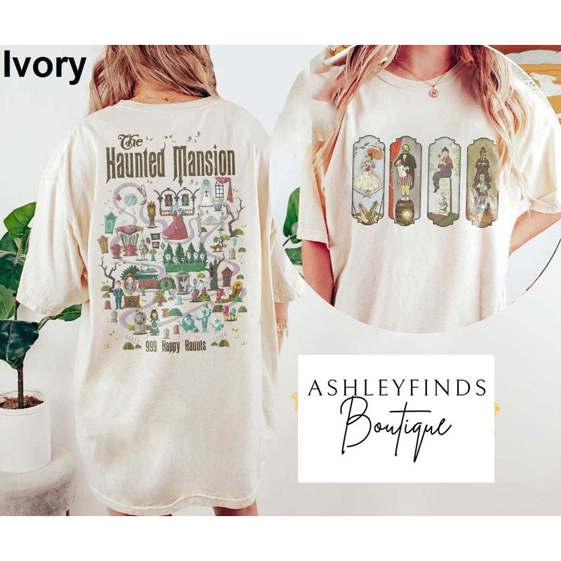 Haunted Mansion Shirt, The Haunted Mansion Map Comfort Color Shirt, Stretching Room Shirt, Disneyland Trip Tee, Retro Disney Halloween Shirt - 5.jpg