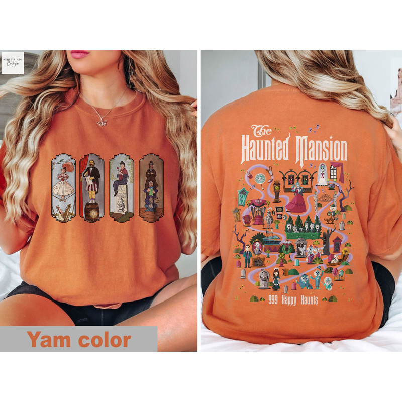 Haunted Mansion Shirt, The Haunted Mansion Map Comfort Color Shirt, Stretching Room Shirt, Disneyland Trip Tee, Retro Disney Halloween Shirt - 6.jpg