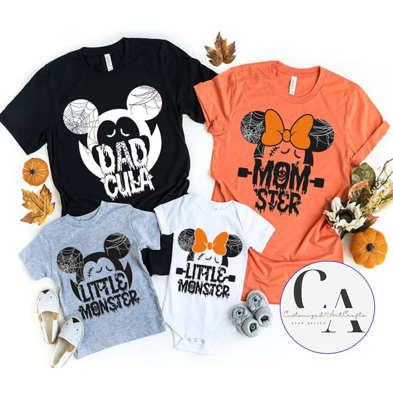 Personalized Disney Family Halloween Momster Dadcula Shirt, Mickey Minnie Halloween Couple Shirt, Disney Family Halloween Party 2023 Shirt - 1.jpg