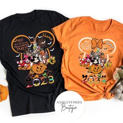 personalized halloween mickey friends shirt, not so scary halloween party shirts, disney halloween shirts, disney world
