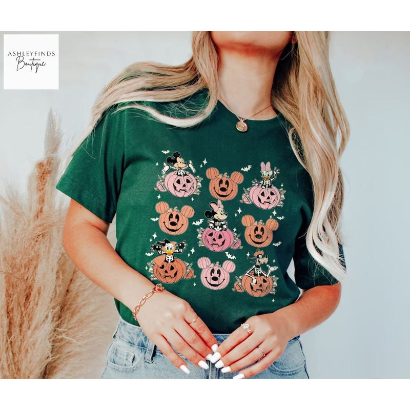 Vintage Mickey and Friends Halloween Shirt, Disney Pumpkins Shirt, Cute Fall Shirt, Disney Skeleton Halloween Shirt, Happy Halloween Tshirt - 4.jpg