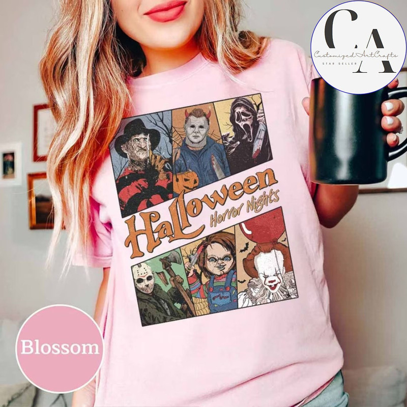 Vintage Universal Studios Halloween Horror Nights Shirt, Retro Horror Characters Group Shirt, Scary Movie Halloween Costume, Horror Movie - 3.jpg