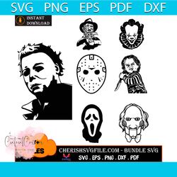 horror face halloween bundle svg, 7 files horror face halloween svg