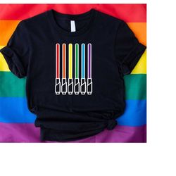 lightsaber rainbow shirt, lgbtq star wars t-shirt, pride rainbow tshirt, pride month shirt, trans rights shirt, lgbt sup