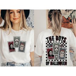 horror halloween png, retro halloween sublimation design, scary movie png, horror characters tarot card png, scary movie