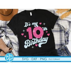 cute turning 10 years old svg 10th birthday svg files for cricut. birthday gift turning 10 years old svg 10th birthday p