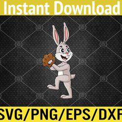 baseball easter day rabbit pitcher svg, eps, png, dxf, digital download