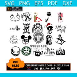 jack skellington halloween bundle svg, 20 files jack skellington halloween svg