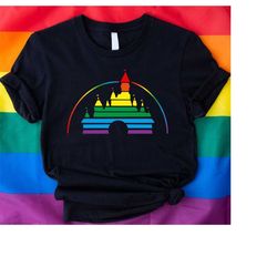 pride disney castle rainbow shirt, vacation lgbt shirt, lgbtq t-shirts, pride disney world sweatshirt, lgbt pride gifts,